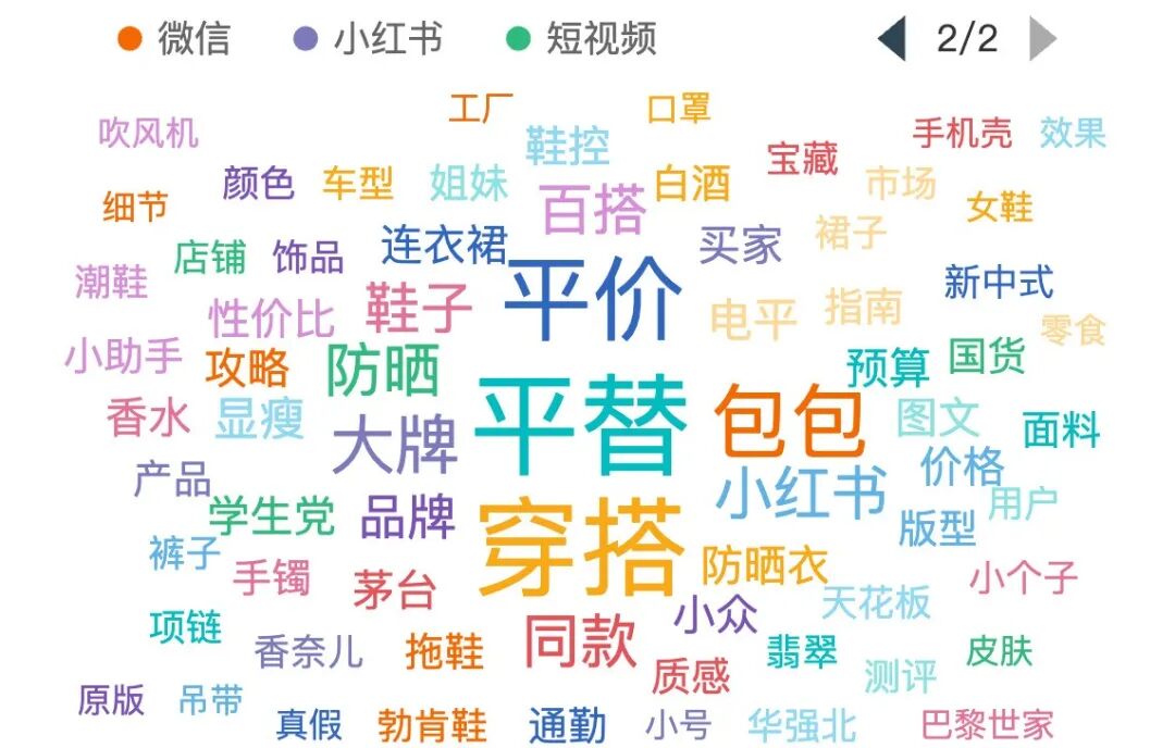 平替关键词共现词云涵盖快消领域全品类数说聚合数据图