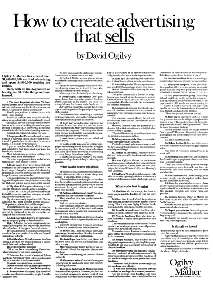 奥美广告《如何创造能带来销售的广告》原版封面图