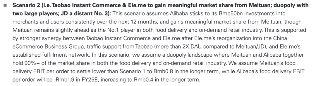 高盛研报外卖市场份额预测对比图
