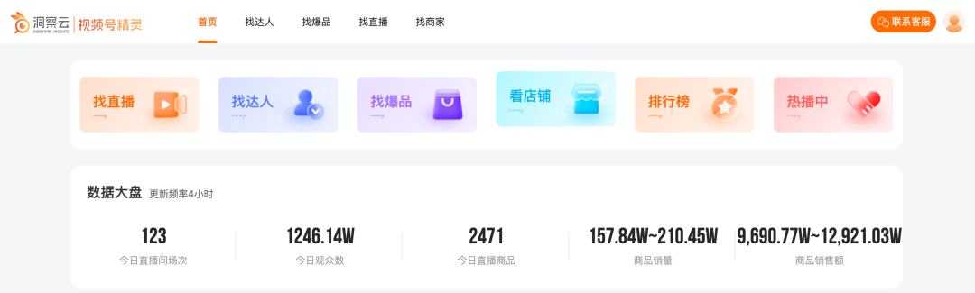 视频号精灵直播间监测功能界面截图