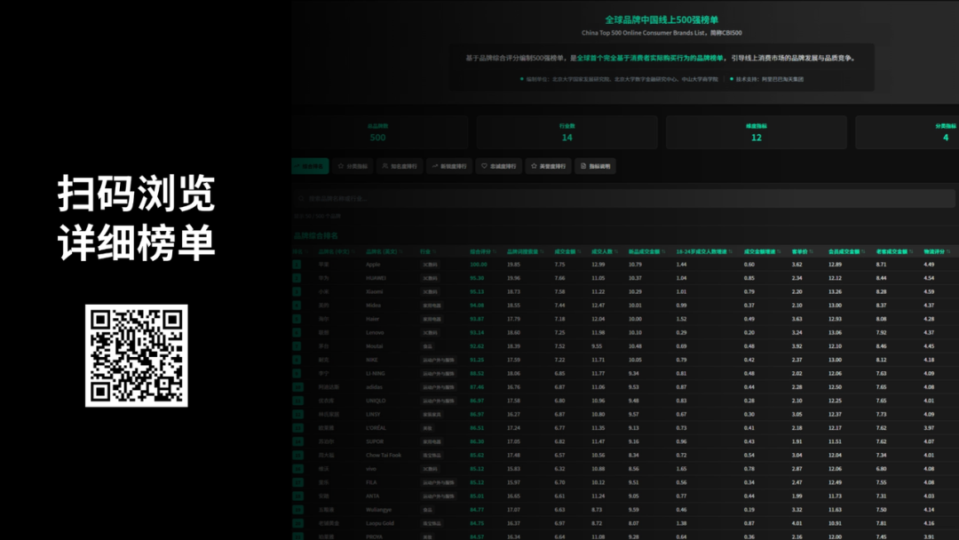 CBI500互动式网站数据查询界面展示